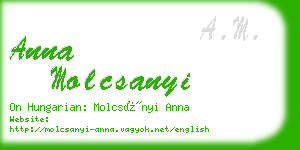 anna molcsanyi business card